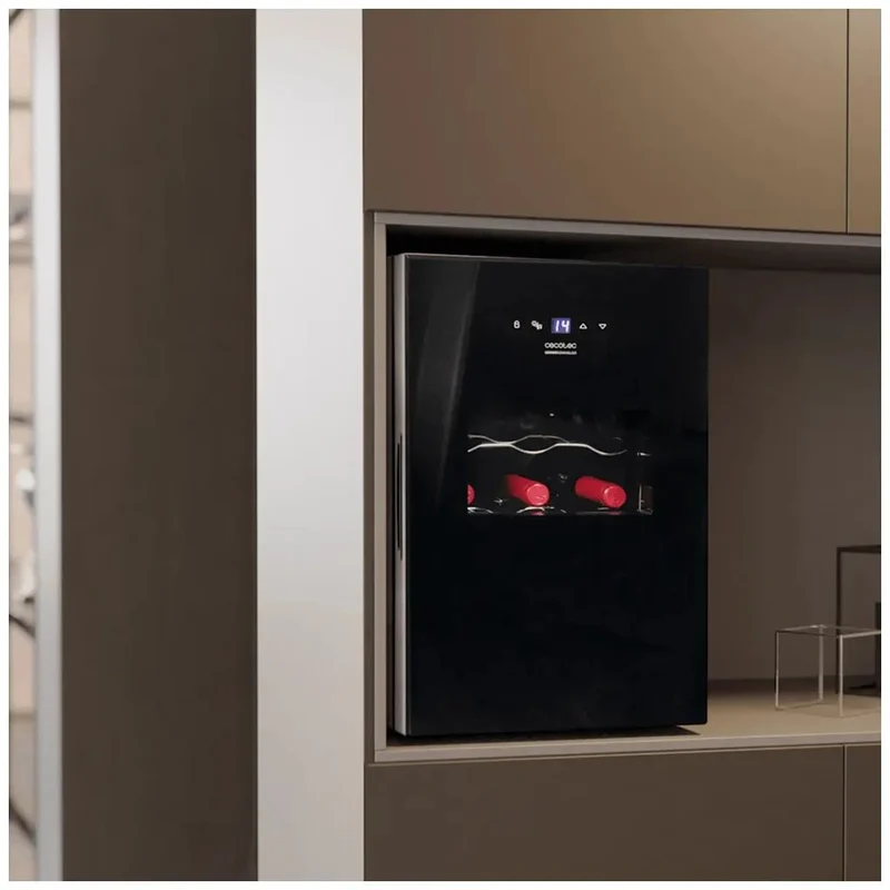 Vinoteca Bolero GrandSommelier 1550: Enfriamiento Silencioso y Ecológico para 15 Botellas de Cecotec