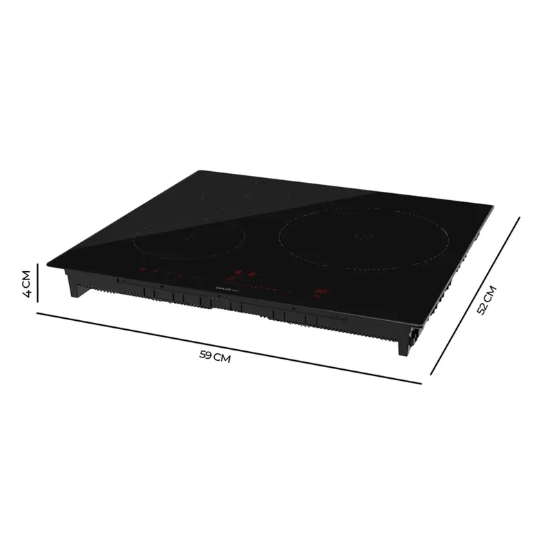 Placa de Inducción 3 Fuegos, 7400W, Seguridad y Eficiencia para tu Cocina de Cecotec