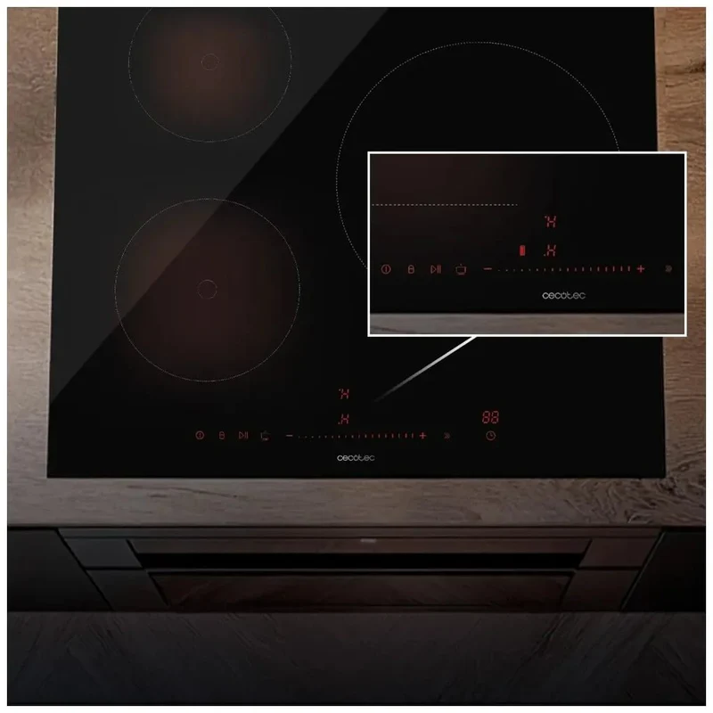 Placa de Inducción 3 Fuegos, 7400W, Seguridad y Eficiencia para tu Cocina de Cecotec