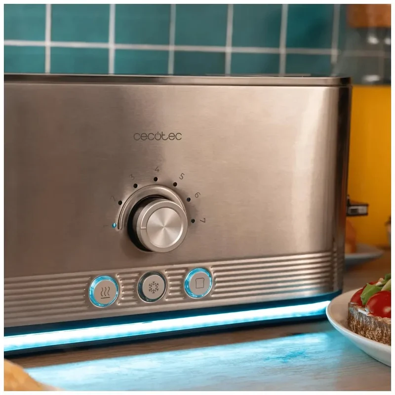 Tostador Vertical Shine&Toast: Eficiencia y Estilo con 7 Niveles de Tostado de Cecotec