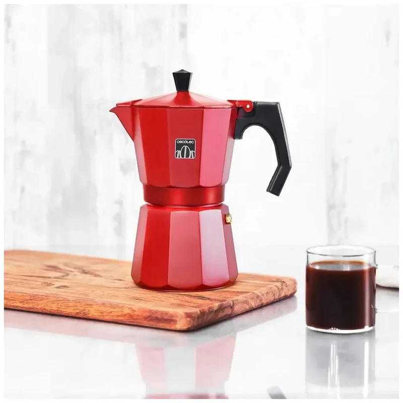 Cafetera Italiana Roja 12 Tazas: Estilo, Versatilidad y Sabor Inigualable de Cecotec