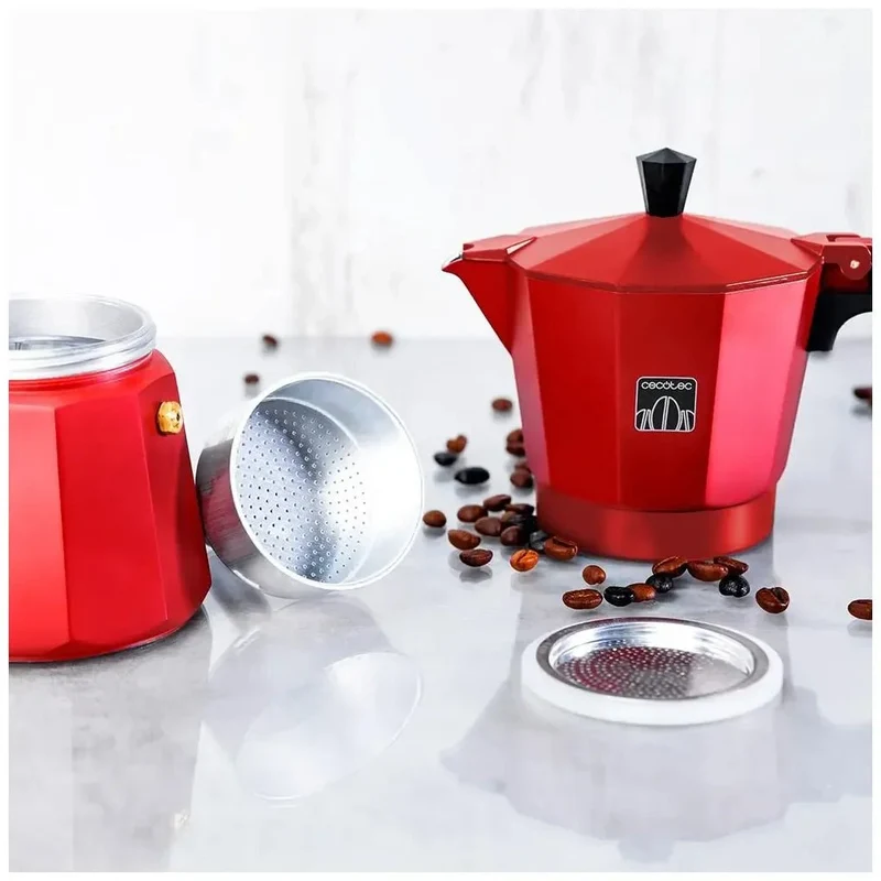 Cafetera Italiana Roja 12 Tazas: Estilo, Versatilidad y Sabor Inigualable de Cecotec