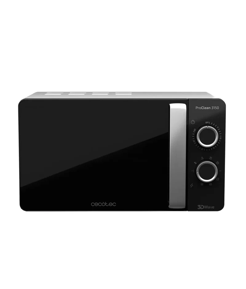 Microondas Plateado 700W con Grill, Tecnología 3DWave y Diseño Espejo 20L de Cecotec