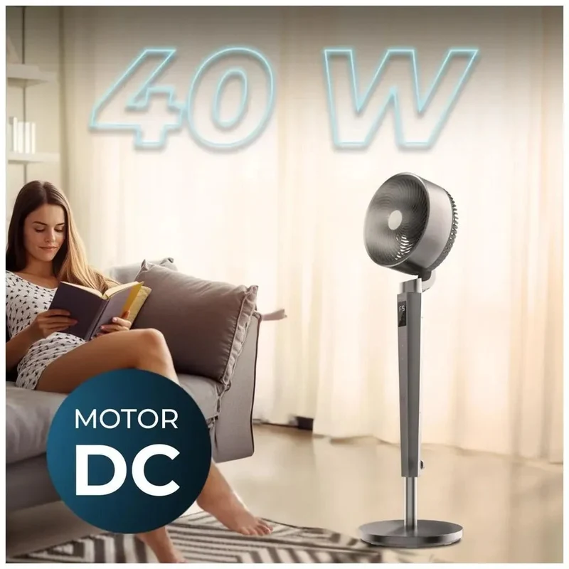 Ventilador EnergySilence 2400 Cyclone Noir 40W con motor DC 24 velocidades y control remoto pantalla LED de Cecotec