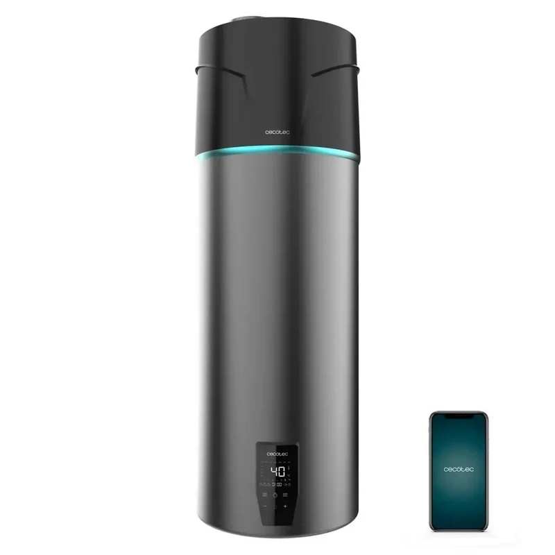 Termo AeroThermal 120L con Aerotermia Pantalla Táctil Control APP Energía Sostenible Clase A+ de Cecotec