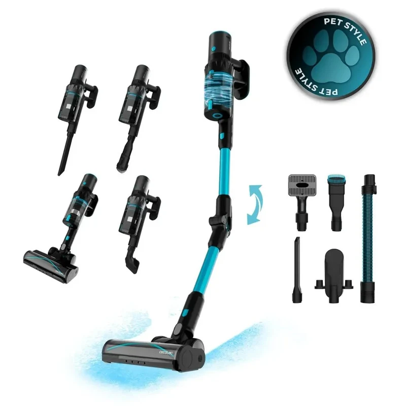 Aspirador escoba sin cables 500W 70 minutos de autonomía para mascotas y antienredos Conga Rockstar 3500 Storm Pet Flex de Cecotec