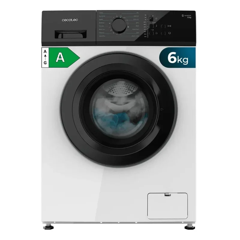 Lavadora Bolero DressCode 620 Inverter 6 kg 1000 rpm con 16 programas y función vapor SteamMax de Cecotec
