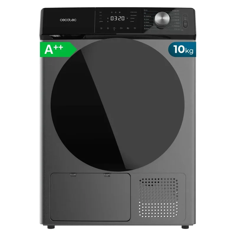 Secadora de Bomba de Calor Bolero Dry 10350 Steel 10kg A++ con 14 Programas y Funciones Innovadoras de Cecotec