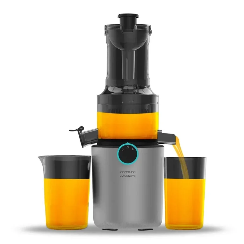 Licuadora de Prensa Fría Juice&Live 1500 Slim Motor DC 200W 1 Velocidad Boca 82mm Ideal para Jugos Saludables de Cecotec