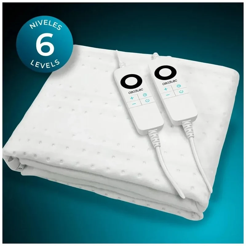 Bajera eléctrica 160x140 con Apagado Automático y 6 Temperaturas Ajustables para un Confort Total de Cecotec