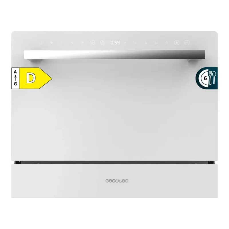 Mini Lavavajillas Bolero Aguazero 2400 Blanco 6 Servicios 5 Programas Panel Táctil Energía D Ideal para Cocinas Pequeñas de Cecotec