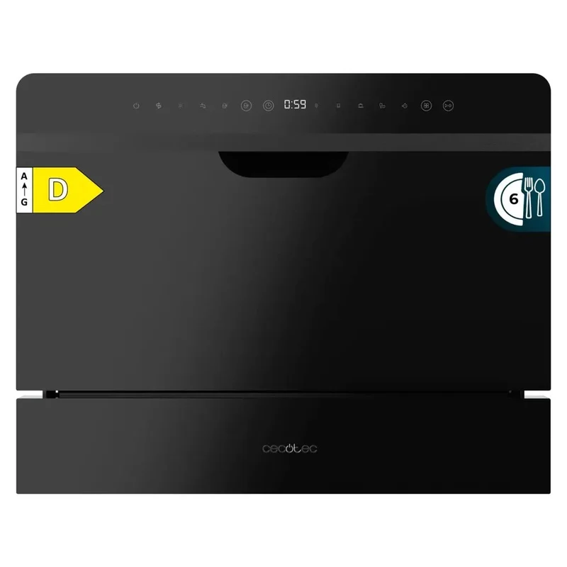 Lavavajillas Bolero Aguazero 2500 S-BI Negro Compacto 6 Servicios Funciones Avanzadas y Diseño Elegante de Cecotec