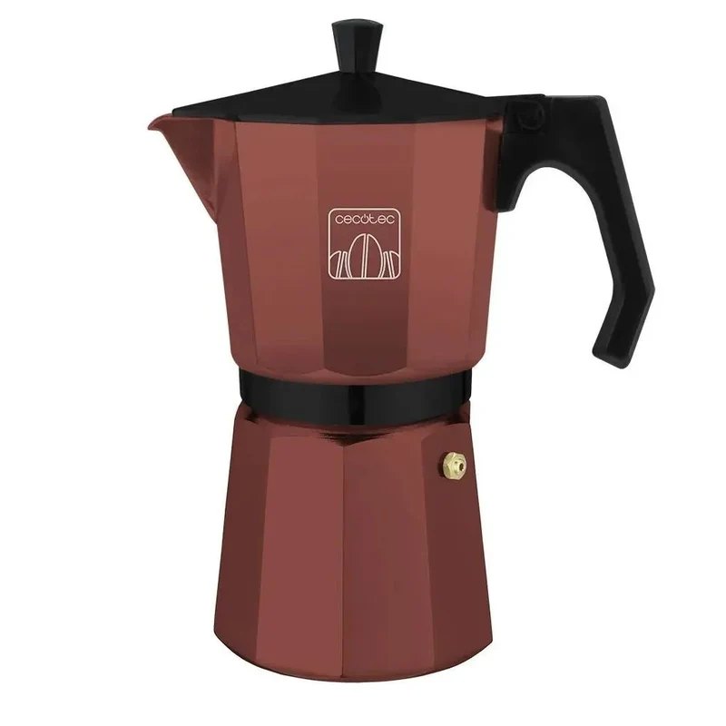 Cafetera Italiana Cumbia Mokclassic 900 Garnet Aluminio 9 Tazas Fácil Limpieza y Compatible con Todas las Cocinas de Cecotec
