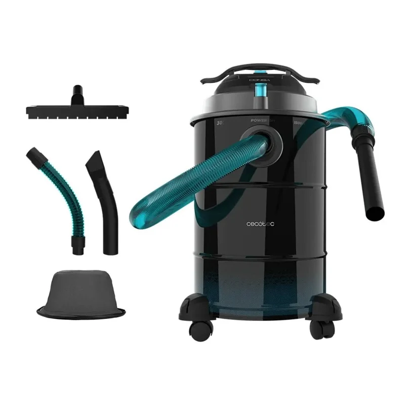 Aspirador de cenizas Conga Ash 6000 EasyGo Home XL 30L 1500W con ruedas y asa para fácil transporte de Cecotec