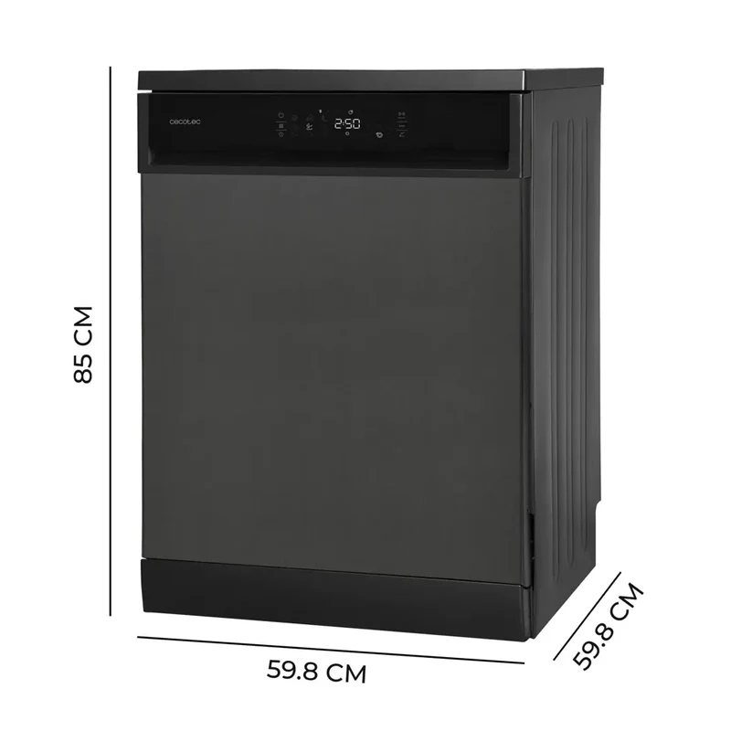 Lavavajillas Bolero Aguazero 6800 Dark 60 cm 14 cubiertos Motor Inverter Plus y 8 programas eficientes de Cecotec