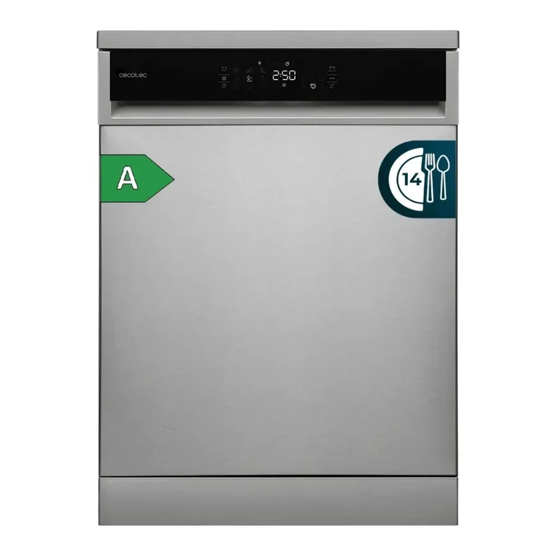 Lavavajillas Bolero Aguazero 6800 Inox A con Motor Inverter Plus 14 cubiertos 8 programas y tecnología avanzada de Cecotec