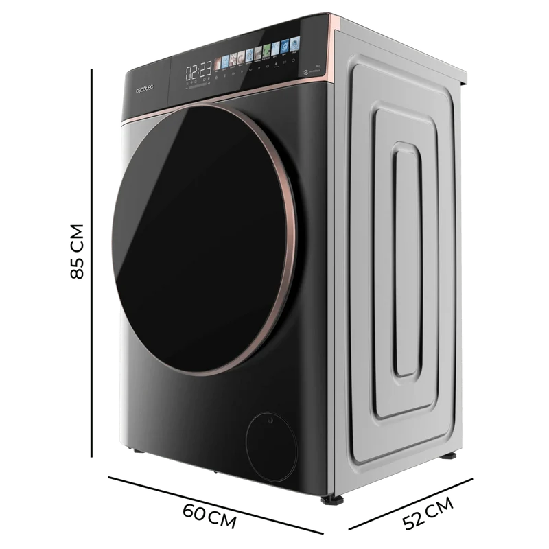 Lavadora Bolero DressCode 8900 Inverter 8kg 1400rpm Pantalla FullColor SteamMax Clase A Alta Eficiencia de Cecotec