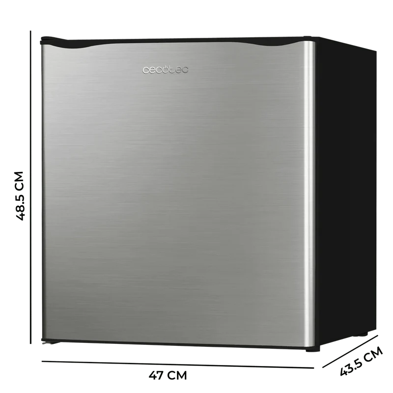 Mini Frigorífico Inox GrandCooler 20000 SilentCompress 46L con Congelador Puerta Reversible y Clase Energética E de Cecotec