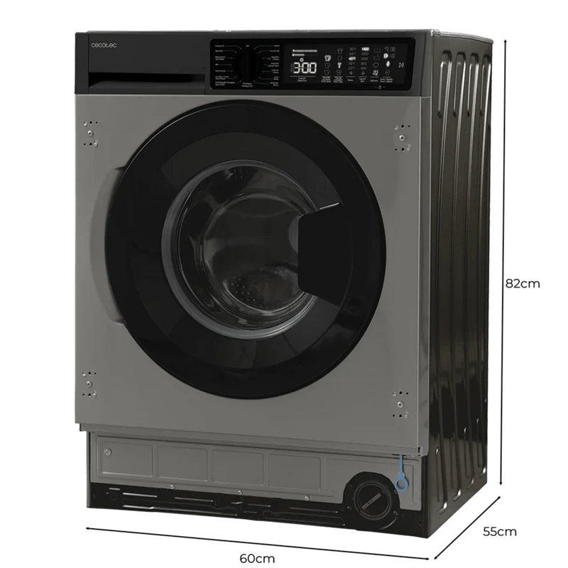 Lavadora integrable Bolero DressCode 850 BI Inverter de 8 kg 1400 rpm con motor Inverter Plus y 15 programas de Cecotec