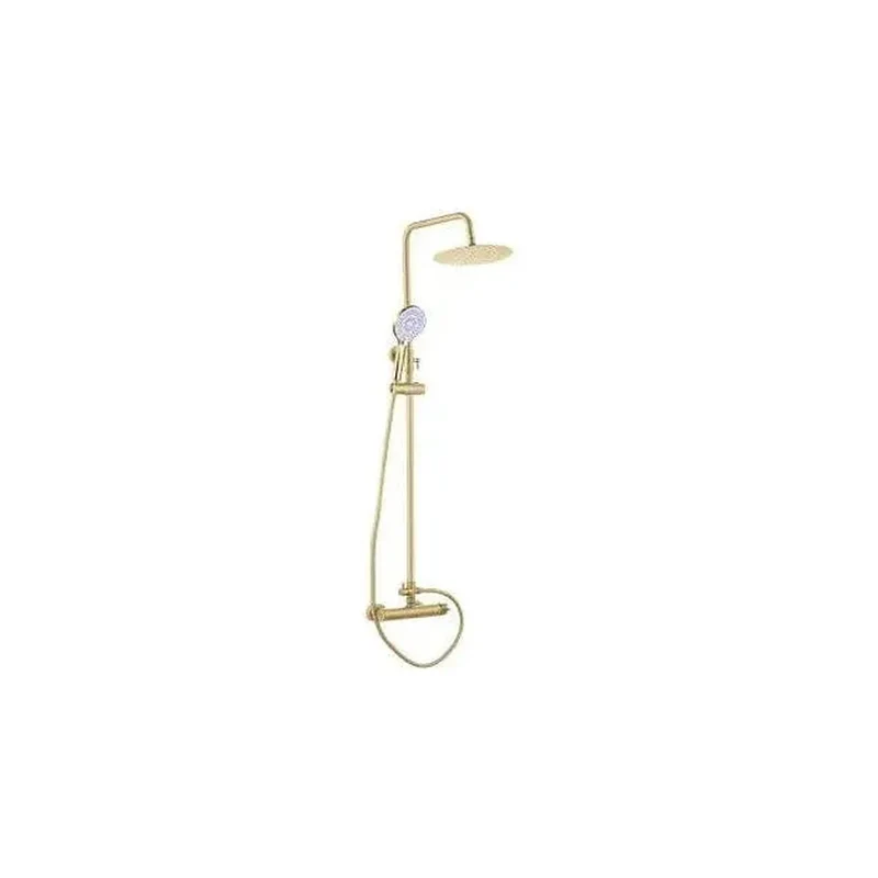 Columna de ducha extensible con grifo monomando en latón y acero inoxidable en dorado cepillado Palancia de Valaz