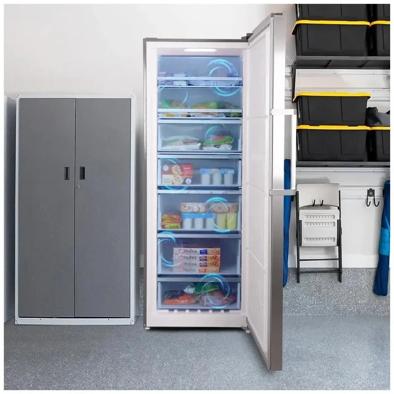 Congelador Vertical Inox 380L con Motor Inverter y Función Dual No Frost de Cecotec
