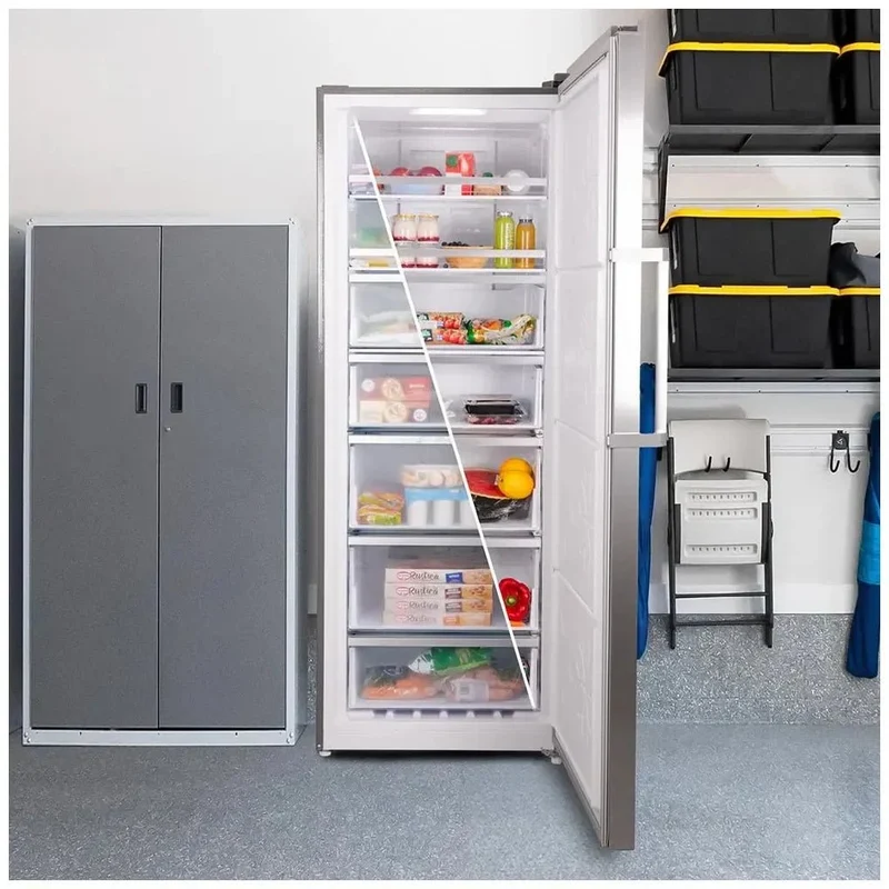 Congelador Vertical Inox 380L con Motor Inverter y Función Dual No Frost de Cecotec
