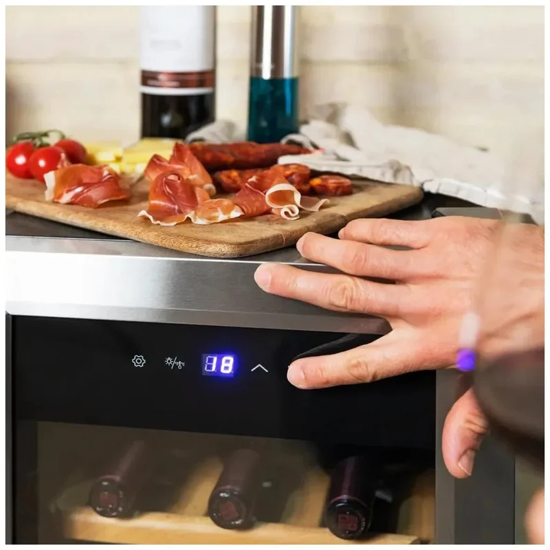 Vinoteca Inoxidable de 15 Botellas con Control Táctil y Enfriamiento Silencioso de Cecotec