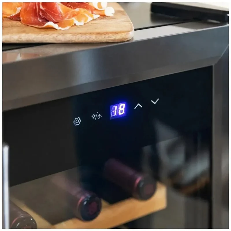 Vinoteca Inoxidable de 15 Botellas con Control Táctil y Enfriamiento Silencioso de Cecotec