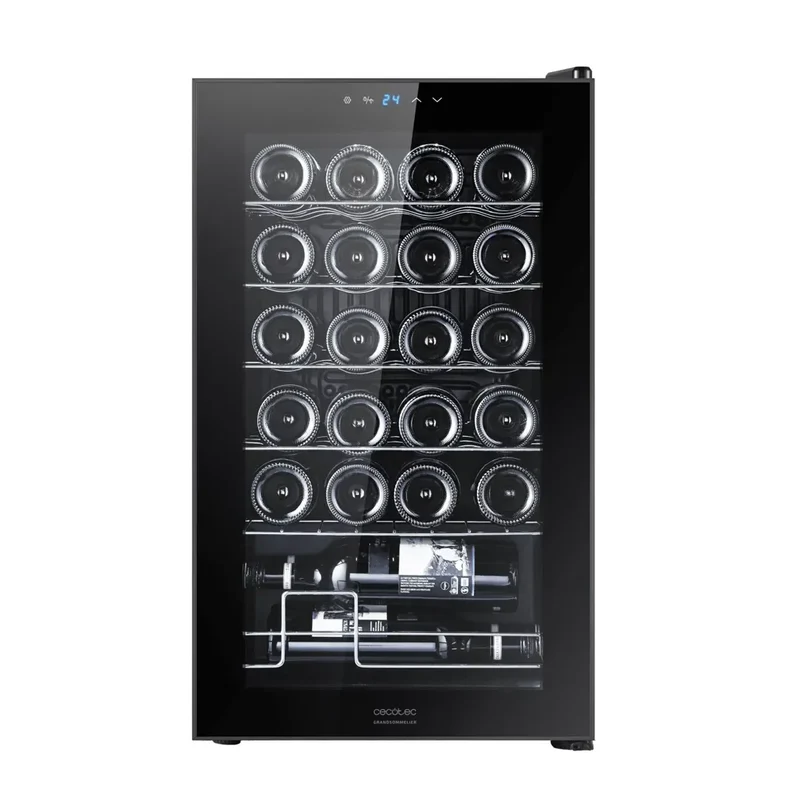 Vinoteca Bolero GrandSommelier 2450 Black: Elegancia y Rendimiento para 24 Botellas de Cecotec