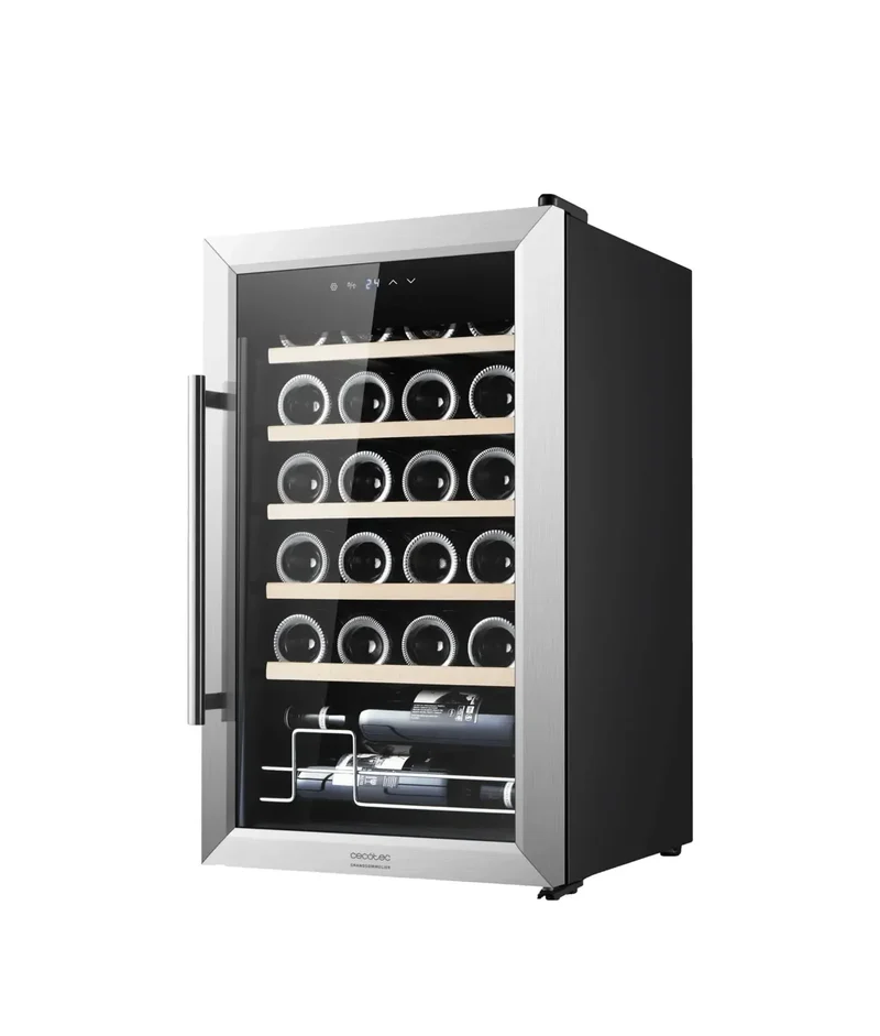Vinoteca Inoxidable de Alto Rendimiento para 24 Botellas con Control Táctil de Cecotec