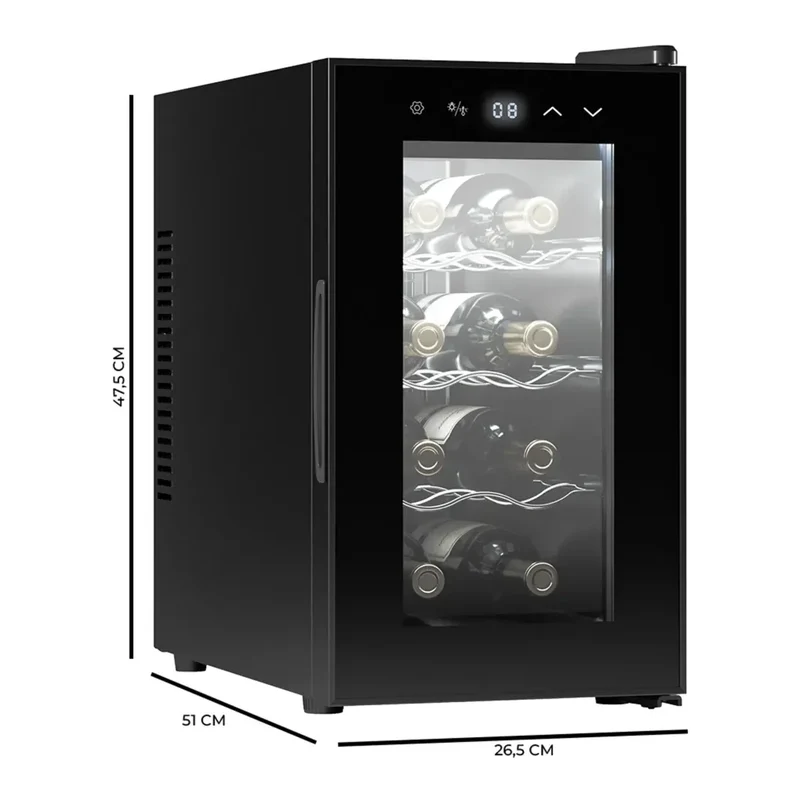 Vinoteca Bolero GrandSommelier 830: Enfriamiento Silencioso para 8 Botellas de Cecotec