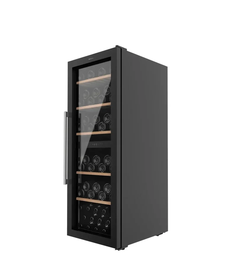 Vinoteca Dual 77 Botellas con Compresor y Luz LED para Vinos Tintos y Blancos de Cecotec