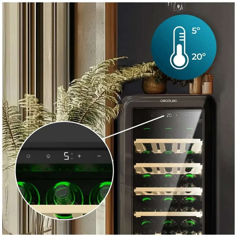 Vinoteca Retro Bolero GrandSommelier: Elegancia y Funcionalidad para 24 Botellas de Cecotec