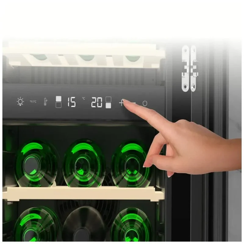 Vinoteca Retro Negra con Doble Zona de Temperatura y Tecnología NoFrost para 30 Botellas de Cecotec