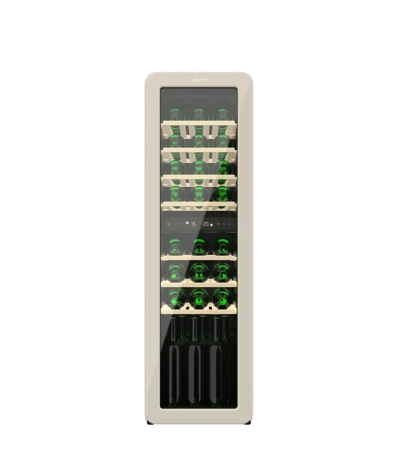 Vinoteca Retro Dual Zone 30 Botellas con NoFrost y Control LED de Cecotec