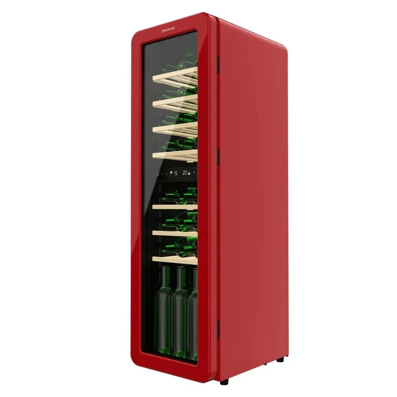 Vinoteca Retro Roja Bolero GrandSommelier Duo 30 Botellas con Tecnología NoFrost de Cecotec