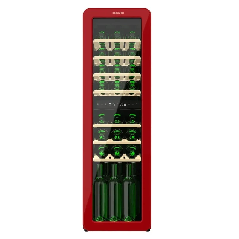 Vinoteca Retro Roja Bolero GrandSommelier Duo 30 Botellas con Tecnología NoFrost de Cecotec