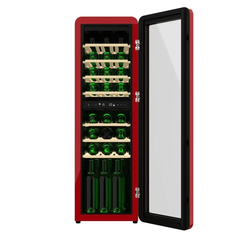 Vinoteca Retro Roja Bolero GrandSommelier Duo 30 Botellas con Tecnología NoFrost de Cecotec