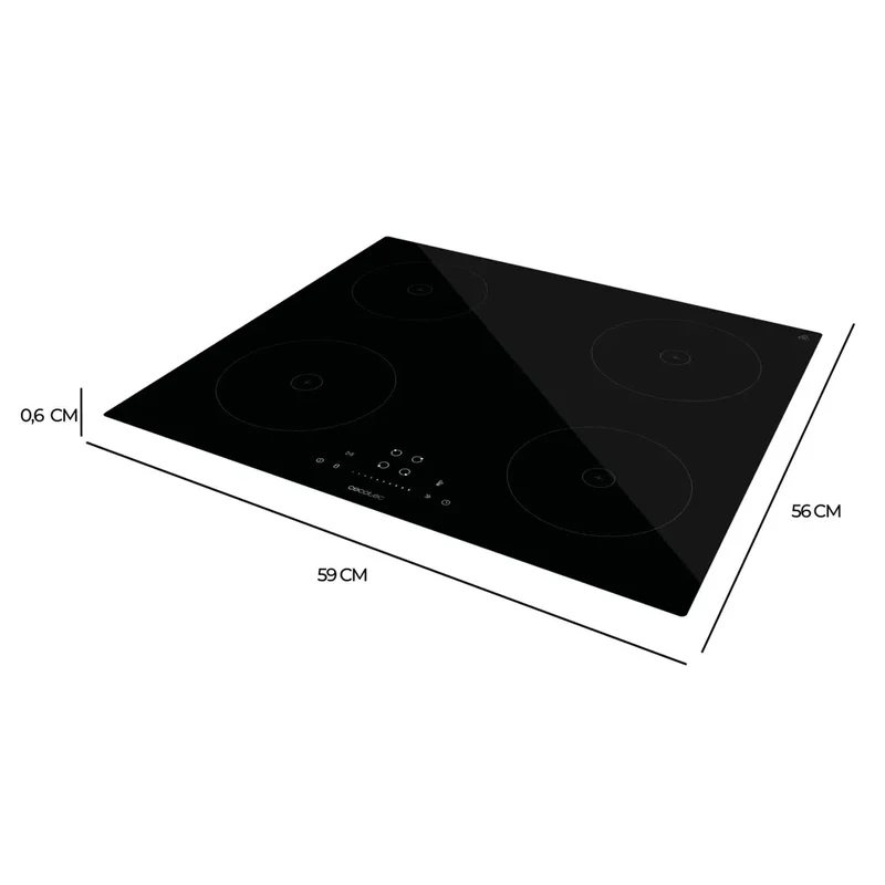 Placa de Inducción 4 Fuegos con Booster y Control Táctil para Cocina Moderna de Cecotec