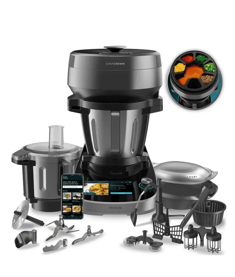 Robot de cocina versátil con autodispensador y 45 funciones pioneras Cecotec