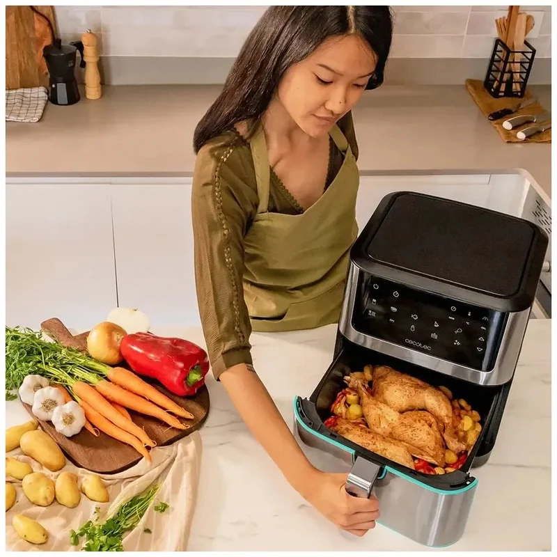 Freidora de aire 8L con tecnología PerfectCook y potencia de 1800W para cocina saludable Cecotec