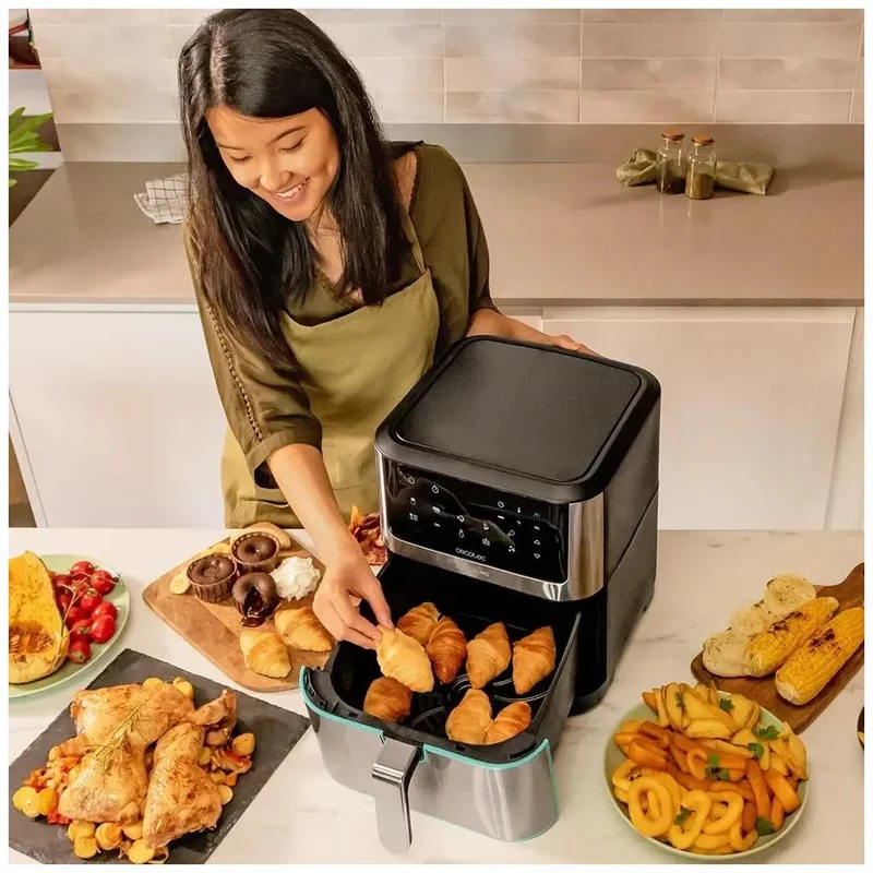Freidora de aire 8L con tecnología PerfectCook y potencia de 1800W para cocina saludable Cecotec