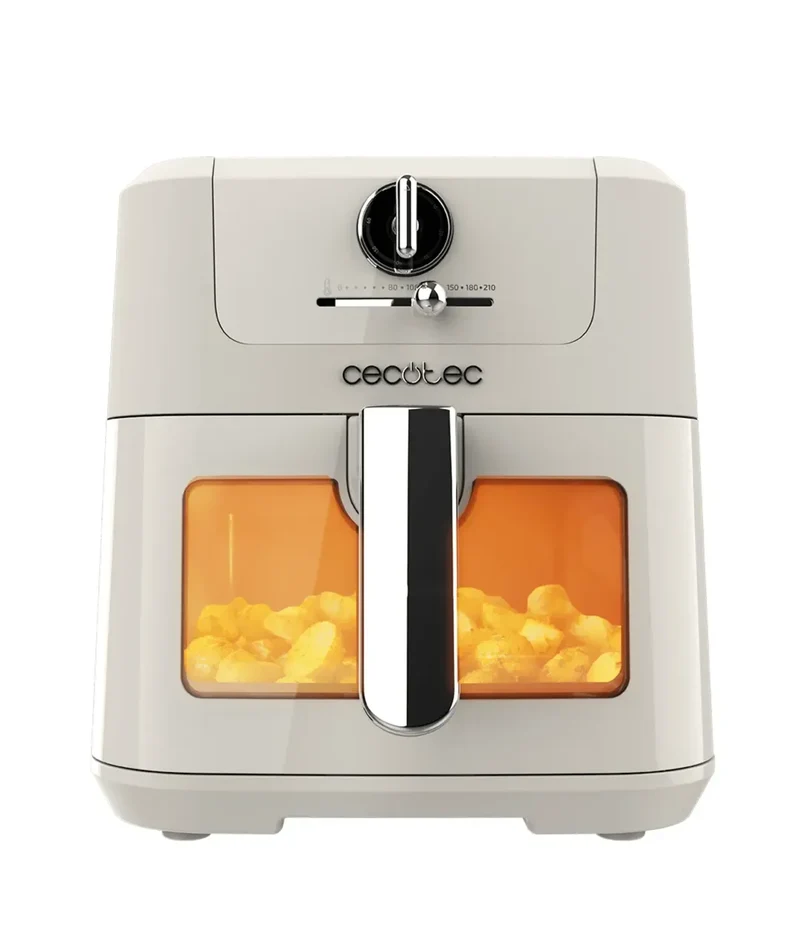 Freidora Dietética Retro 5L con Ventana y Tecnología PerfectCook para Cocción Saludable de Cecotec