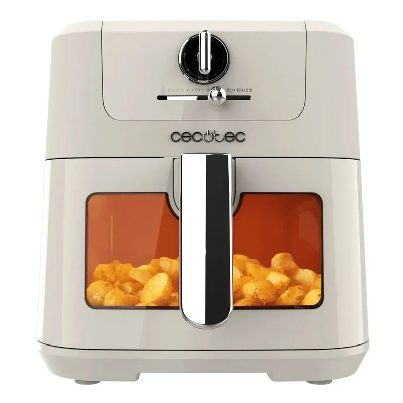 Freidora Dietética Retro 5L con Ventana y Tecnología PerfectCook para Cocción Saludable de Cecotec