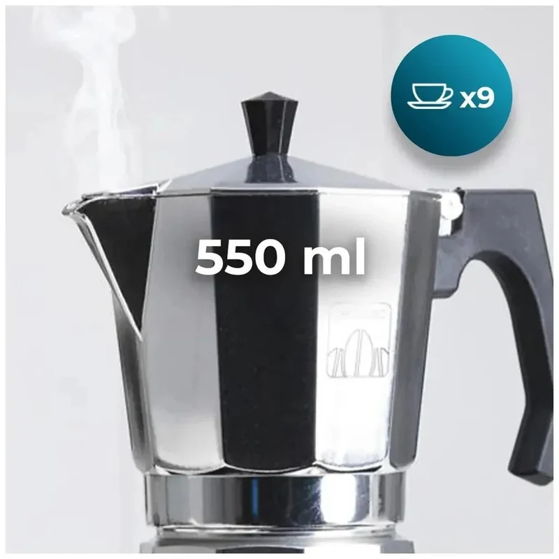 Cafetera Italiana de Aluminio para 9 Tazas con Filtro Inoxidable de Alta Calidad de Cecotec