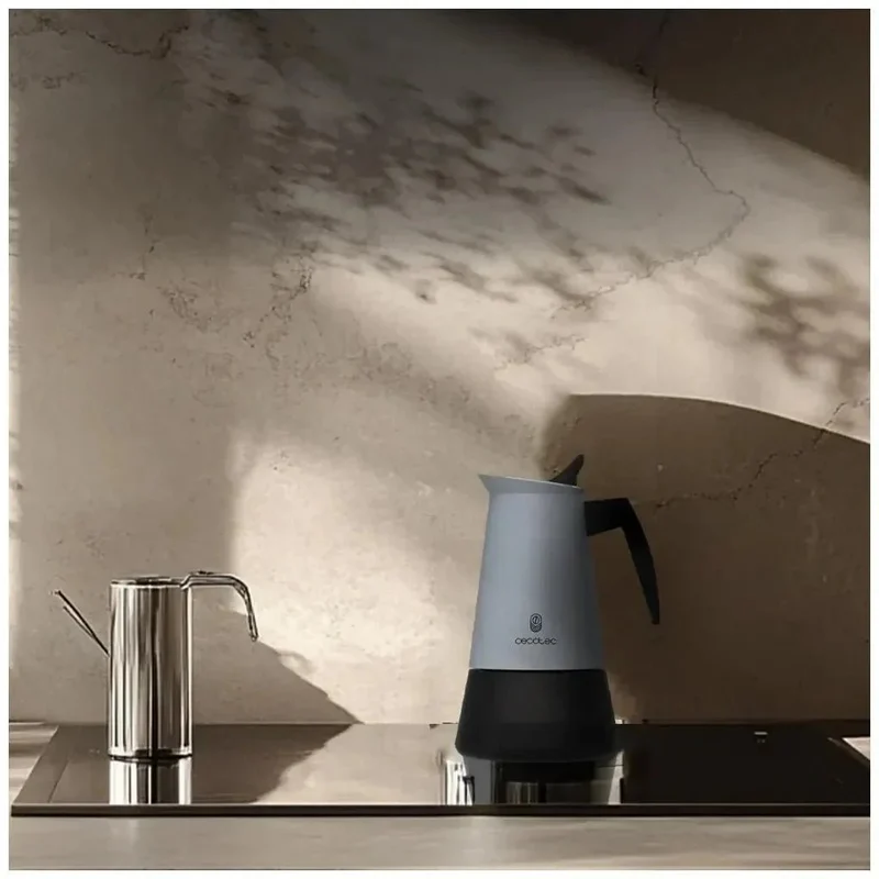 Cafetera Italiana Piccolina 200 Blue: Elegancia y Calidad en Acero Inoxidable de Cecotec