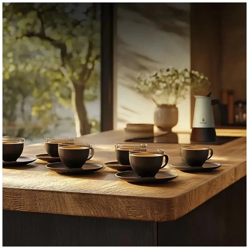 Cafetera Italiana Piccolina 600 Beige: Elegancia y Versatilidad para 6 Tazas de Cecotec