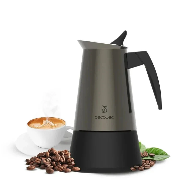 Cafetera Italiana Inoxidable Piccolina 600 Gold: Elegancia y Sabor para 6 Tazas de Cecotec