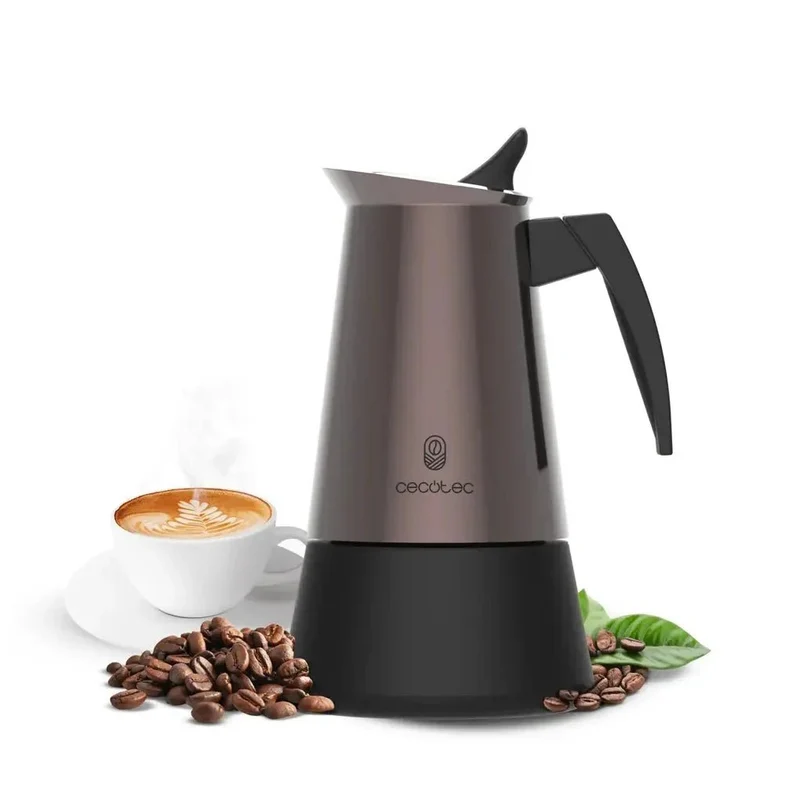 Cafetera Italiana de Acero Inoxidable para 6 Tazas con Diseño Elegante y Versátil de Cecotec