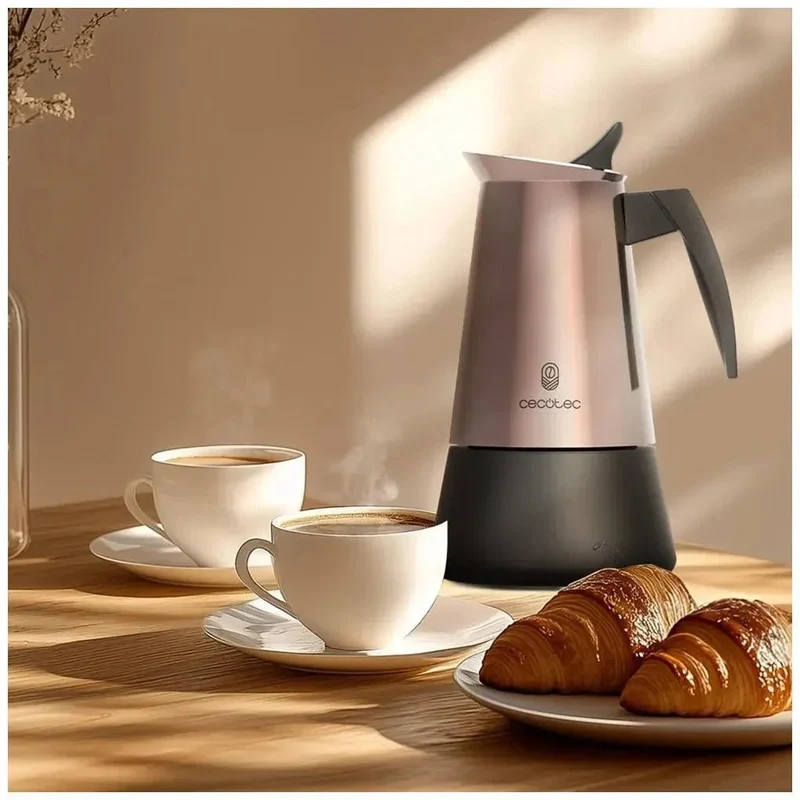 Cafetera Italiana de Acero Inoxidable para 6 Tazas con Diseño Elegante y Versátil de Cecotec